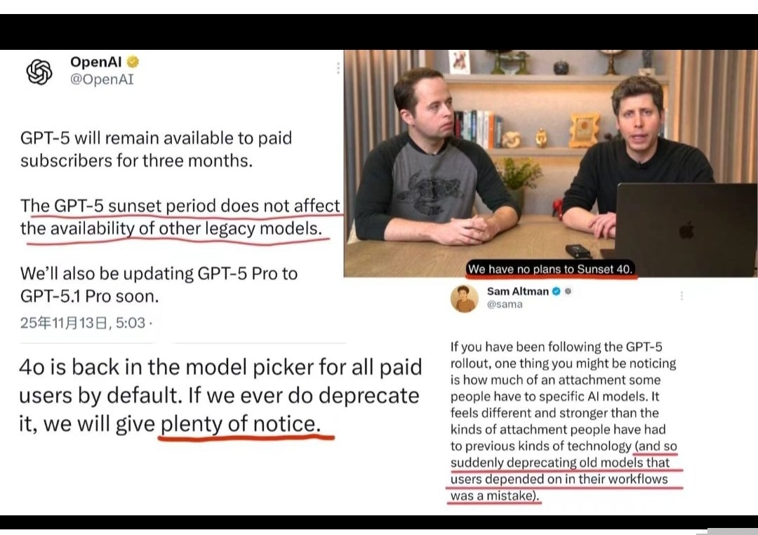 Compilation of OpenAI and Sam Altman's promises about GPT-4o availability